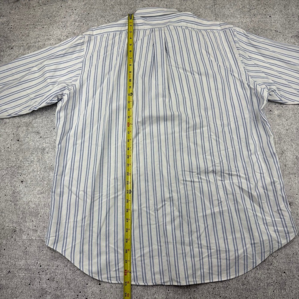 Vntg Polo Ralph Lauren Yarmouth 16.5 33 Button Down White Blue Stripe Flesh Pony - Picture 7 of 11